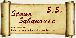 Stana Šabanović vizit kartica
